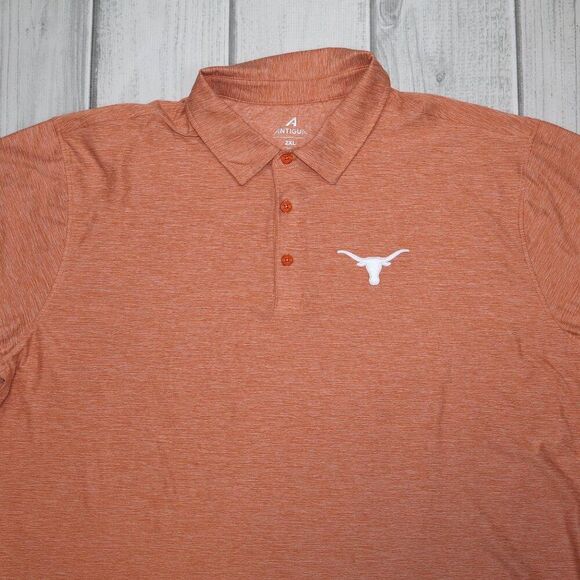 Texas Longhorns Antigua Heather Orange Par 3 Polo - Men's - Picture 3 of 7